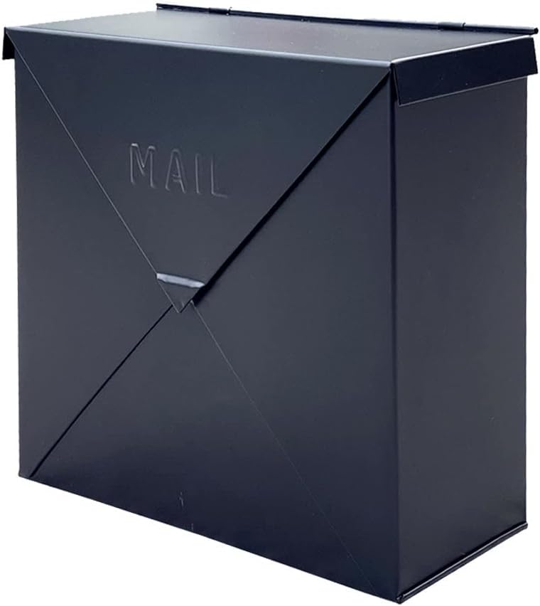 NACH Chicago Matte Black Mailbox, Rust Resistant Wall Mount Mailboxes