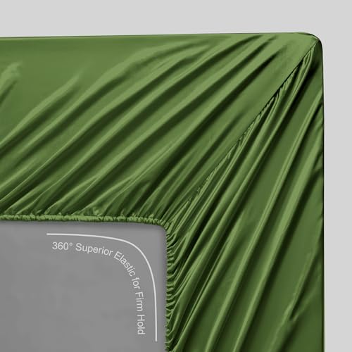 Image of Lanest Housing Silk Satin Sheets, Twin XL Size Satin Bed Sheet Set with Deep Pockets, Cooling Soft and Hypoallergenic Satin Sheets Twin XL - Sage Green