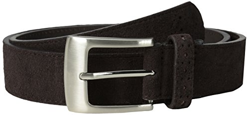 Stacy Adams Men's 32mm Genuine Leather Belt With Perforated Tip and Keeper, Chocolate Suede, 44