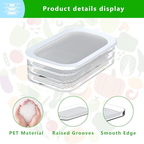 Deli Meat Container for Fridge with Airtight Lid, 3-Layer Lunch Meat Container for Fridge, Transparent Stackable Cold Cu - Additional View