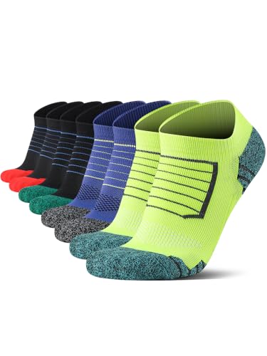 Mens running ankle socks,low cut compression socks with arch support,moisture wicking sports sock,breathable,4 pack