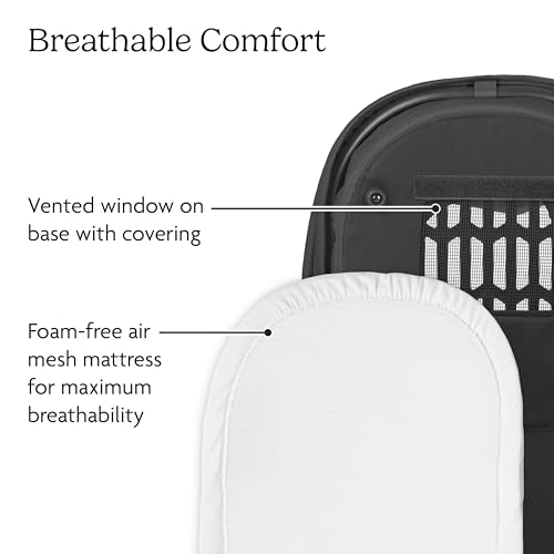 Image of UPPAbaby Bassinet V3 - Compatible with Vista, Cruz, Ridge Strollers - Overnight Sleep Solution - Mattress, Sheet and Bug Shield Included - Julian (Dusty Blue Melange)