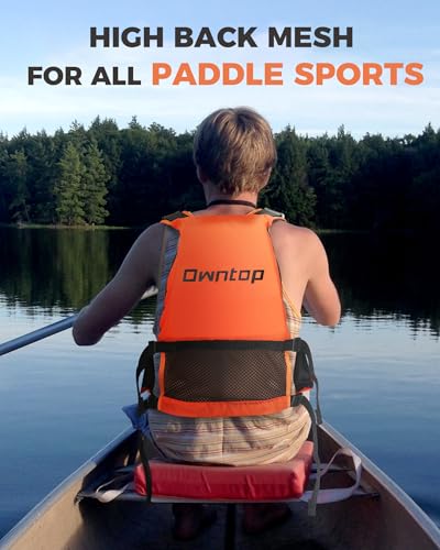 Owntop Swim Vest for Adult, Paddle Sports Swim Jackets with Adjustable Safety Strap, Premium Buoyancy Men Women Float Swim Vests for Kayaking Surfing Boating (Orange, M/L) - image 4