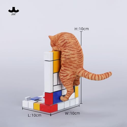 Chat Mondrian grimpant statue AMITD JXK figurine collection polyrésine durable