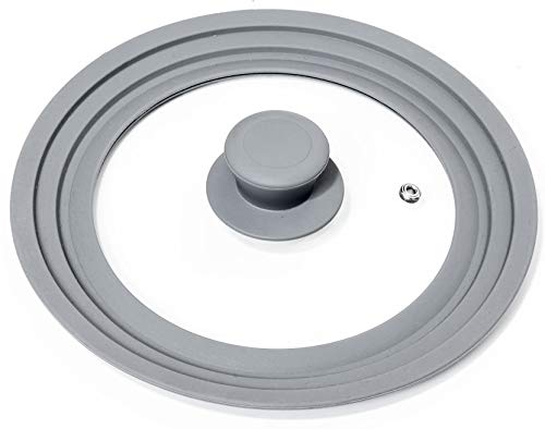 Oishii Tapa Universal de Vidrio con Borde de Silicona, para Ollas y Sartenes de Ø 18, 20 y 22...