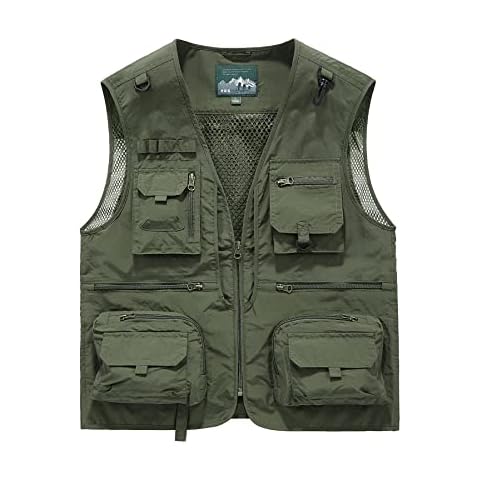 Btmpmcs Chaleco de pesca para hombre con múltiples bolsillos Cover