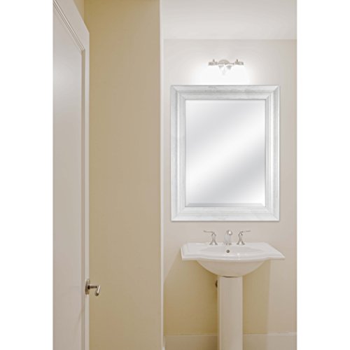 Image of MCS 18 by 24 inch Scoop Mirror, 23.5 by 29.5 inch Outside Dimension, White Wash Finish 20547