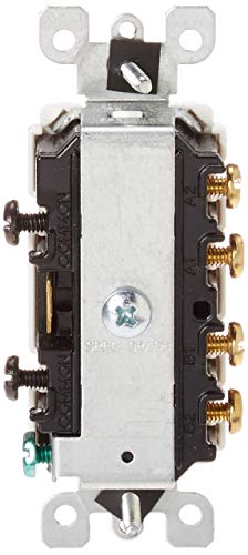 Leviton 5640-W 20 Amp, 120/277 Volt, Decora 3-Way / 3-Way AC Combination Switch, Commercial Grade, Grounding, White - Image 3