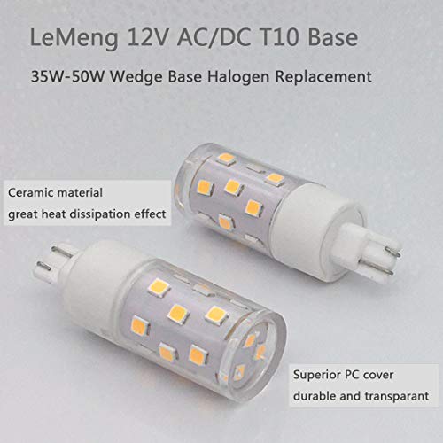Lemeng 50Watt T10 Wedge Base 921 Led Light Bulb 5W 500Lm,2700K Warm White,12Vac/Dc For Outdoor Landscape Path,Automotive Rv Camper Trailer Motorhome 5Th Wheel Marine Boat Dome Fixture Lighting-6 Pack #TOP6