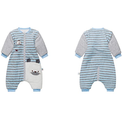 Baby Schlafsack mit Füßen und Langarm Schlafanzug 3.5 Tog Baumwolle mit Abnehmbaren Ärmel Tragbare Decke für 9-24 Monate - Image 8