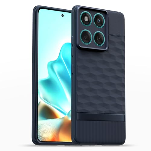Image of Pikkme Back Cover for Motorola Moto Edge 60 5G / Motorola Moto Edge 60 Fusion 5G Camera Protection 3D Hexa Cube Design Silicone Protective Bumper Case (Blue) | Camera Protection