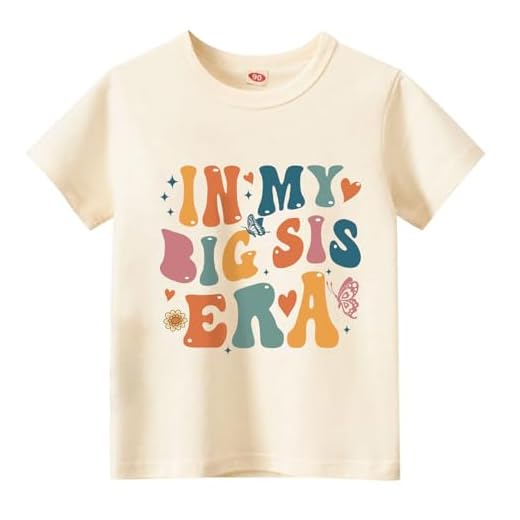 Sineeko Big Sister Shirt Big Sister Announcement in My Big Sis Era Toddler Shirts Promoted to Girls Outfit 7T
