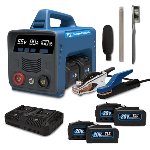 TLL Cordless Welder with 4 Batteries,Battery-Powered Stick/Flux Core Welder,MMA ARC DC Welding...