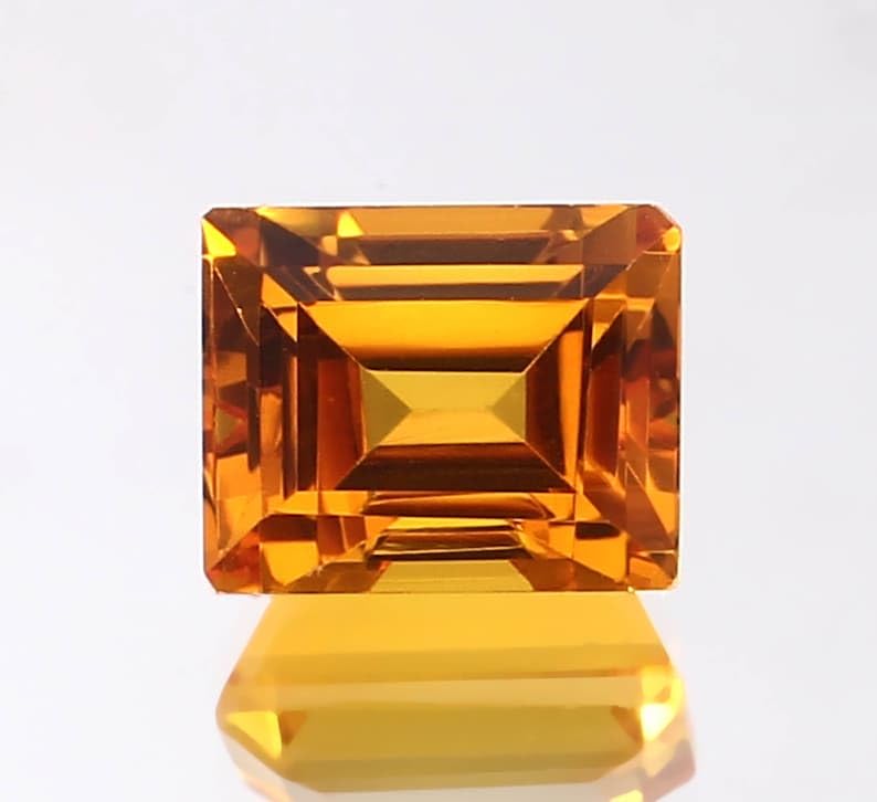 Saphir jaune rectangulaire 10x8mm certifié pour remplacer une gemme - 3