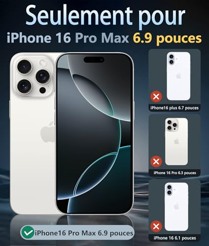 Coque iPhone 16 Pro Max antichoc noire transparente pour éviter les rayures - 2