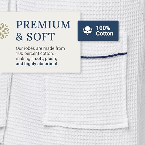 Image of Kaufman Waffle Robes | Personalized & Monogramed | Unisex 100% Cotton Soft Luxury Bathrobes for Men & Women, Spa & Hotel