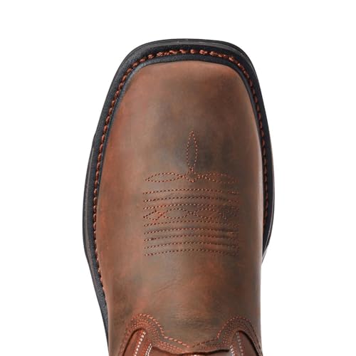 Ariat Men's Big Rig H2O Dark Brown 11" Distressed Brown Top Soft Toe Work Boot4