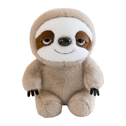 JcvPot Faultier Kuscheltier, Weiches Plüschtier Für Kinder Und Erwachsene, 25 cm Hellbraun, Beruhigendes Stressabbau-Tool, Geburtstage Und Feiertage