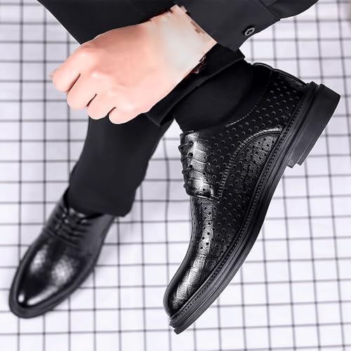Dress Oxford Shoes for Mens Hollow Lace Up Synthetic Leather Non Slip Party Breathable Fashion2