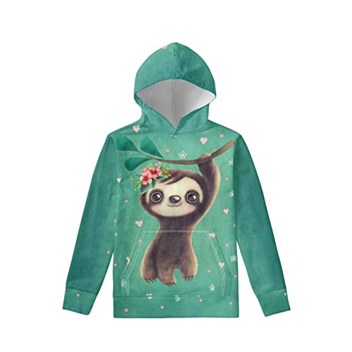 Renewold Cute Sloth Print Kids Clothes, Sweatshirts Youth Kids Pull On Hoodies Sweatshirt with Hood Big Pocket Soft for Casual Sports Home 8-10 Years Renewold Cute Sloth Print Kids Clothes, Sweatshirts Youth Kids Pull On Hoodies Sweatshirt with Hood Big Pocket Soft for Casual Sports Home 8-10 Years