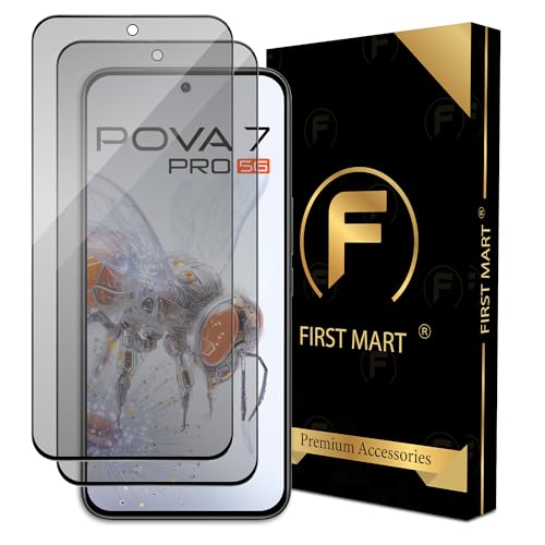 Image of FIRST MART Military-Grade Matte Tempered Glass for Tecno Pova 7 and Pova 7 Pro (6.78 Inch) With Installation Kit | Edge to Edge Coverage |Anti-Glare, Bubble-Free [2 Pack]