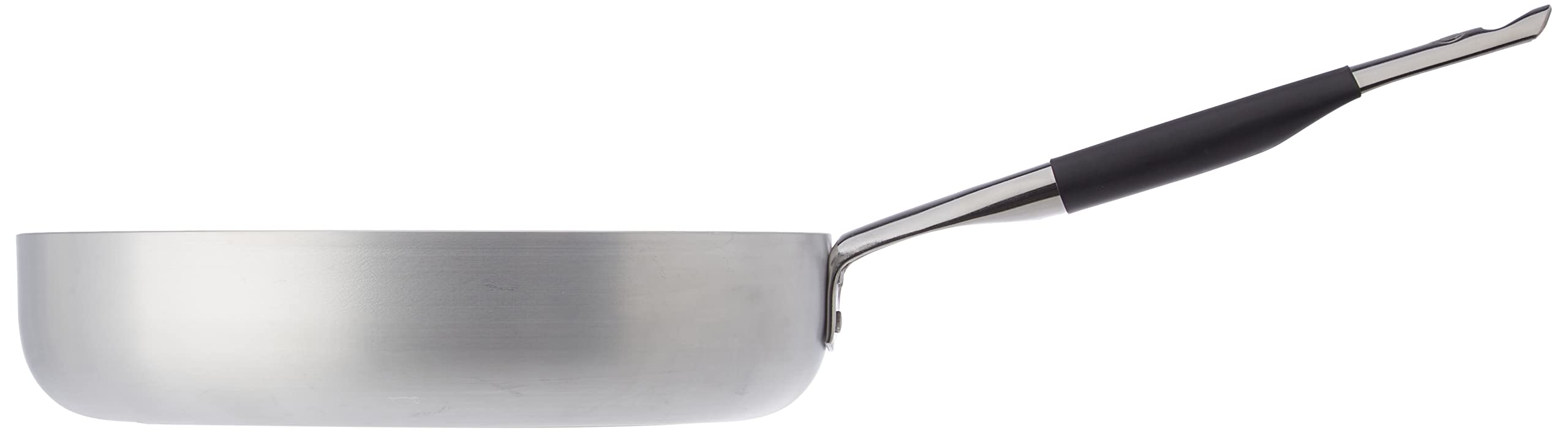 Pentole Agnelli ALSC2111SC28 Padella Dritta con Manico, Alluminio, Argento, 28 cm