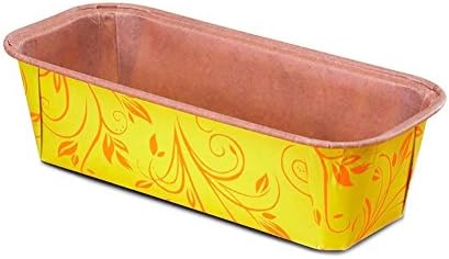 Premium Paper Baking Loaf Pan, Perfect for Chocolate Cake, Banana Bread, Yellow with Red Print, Set of 675 - by EcoBake
