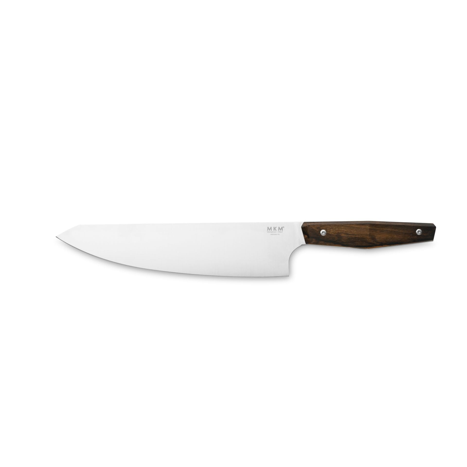 MKM - Coltello da Cucina Gyuto con Lama in Acciaio, Coltello Giapponese da Chef, Professionale, Resistente e Duraturo, per Pesce, Carne, Verdure, Manico in Legno Ziricote, Made in Italy, Lama da 20 cm