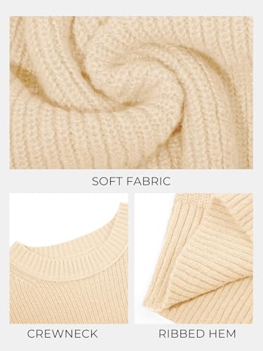 Image of Saodimallsu Womens Batwing Long Sleeve Sweaters Casual Crewneck Loose Chunky Knit Fall Pullover Tops