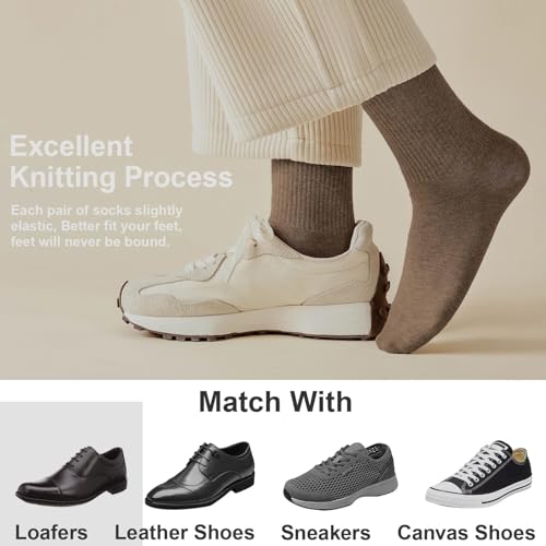 Image of J-BOX Women Cotton Crew Socks - Soft Comfort Dress Socks for Business & Casual, Above Ankle Wear,6 Pairs, size 6-12