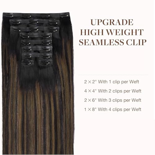 Image of GOO GOO Seamless Clip in Hair Extensions Real Human Hair Remy Extensions