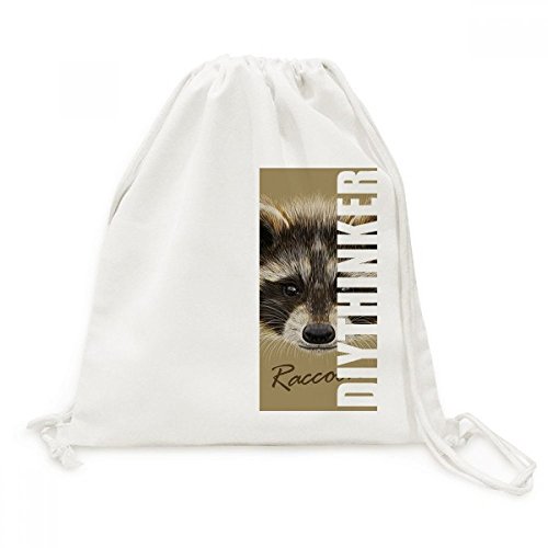 Sac à dos cordon en toile marron imprimé animalier pour voyage et sac de sport souple