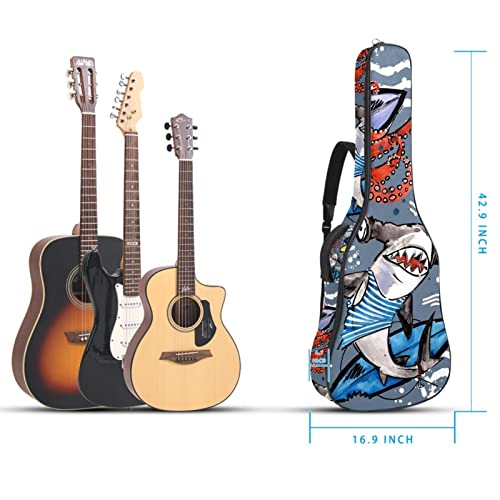 Housse de transport rembourrée imperméable Oxford pour guitare avec bandoulière réglable Motif pieuvre et requins - Les Beatles, Paul McCartney, John Lennon, RIngo Starr, George Harrison Housse de transport rembourrée imperméable Oxford pour guitare avec bandoulière réglable Motif pieuvre et requins – Image 6