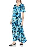 Everly Grey Women's ASA Maternity and Nursing Wrap Maxi Dress, Aqua Rose, S