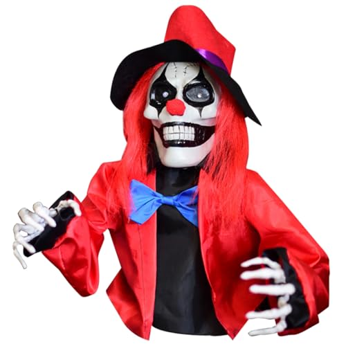 Piquet de jardin Halloween clown fantôme lumineux pour décorer une cour sans effort