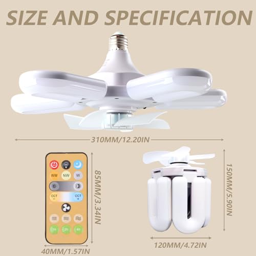Lampe ventilateurs de plafond avec télécommande contre la chaleur