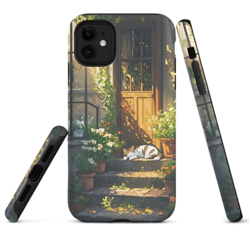 HYPESTYLE Cat Phone Case Compatible with iPhone 16 15 14 13 12 Compatible with Samsung Galaxy S20 S19 Plus S18 S17 FE 2 Layer Heavy Duty Shockproof Full Protection with Mag-Safe