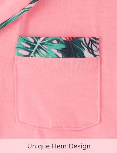 PATPAT Nightgowns for Girls with Headband Kids Short Sleeve Button Down Sleepshirt Dress Nightie Pajamas 5-12 Years4