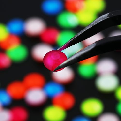 Image of BEADSLAND Hotfix Rhinestones, 4000 PCS Rhinestones for Clothes Crafts Mixed 6 Sizes with Wax Pencil and Tweezers Kit, SS6-SS30, Neon Rose