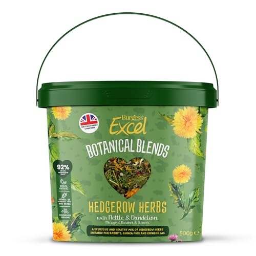 Burgess Excel Botanical Blends: Hedgerow Herbs 500g - Forage Mix for Rabbits, Guinea Pigs & Chinchillas - Delicious Small Animal Forage Treats