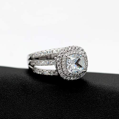 Uloveido Large Simulated Emerald Statement Halo Cocktail Ring with Green Crystal for Women Party Anniversary RJ2133