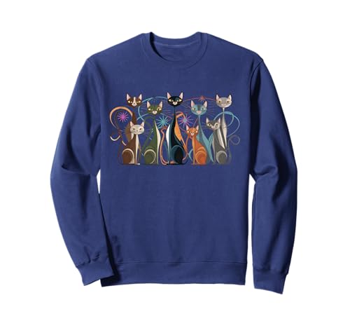 Gato Vintage Retro Mid-Century Modern Look Gatos 50s 60s Style Sudadera