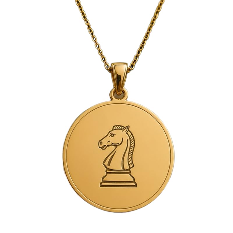 Collier cavalier argent 925 doré LKBEADS bijou gravé main