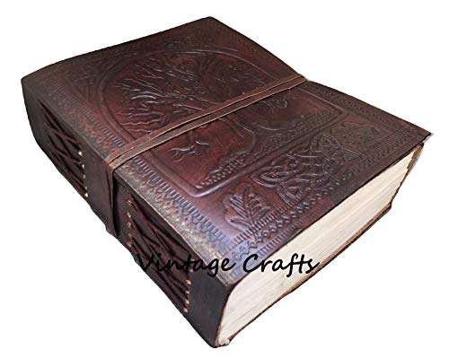 vintage crafts Leather Journal Diary Embossed Large Treeof Life Notebook