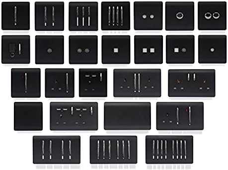 Trendi Matt Black Range of Switches & Sockets (1 Gang 2 Way Light Switch)