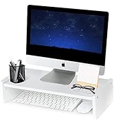 Amazon.com: KINLINK Solid Wood Monitor Stand Riser, Monitor Riser with ...
