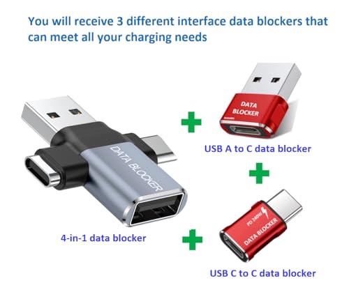 BUISAMG Data Blocker, USB C Data Blocker for iPhone, Protect Against Juice Jacking (3-pcs) - image 3