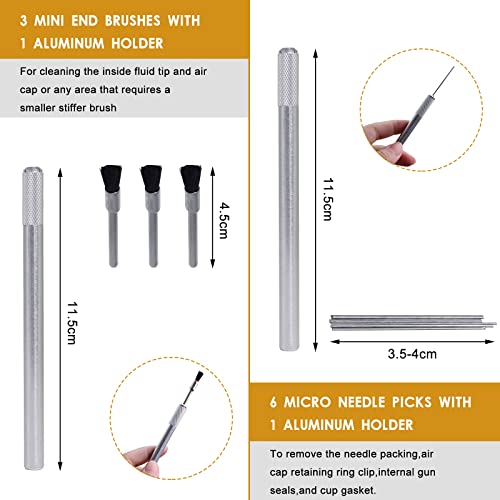 Image of 17pcs Multi-Purpose Spray Gun Cleaning Kit,Nylon Brushes Paint Gun Cleaning Kit Mini Brushes & Needles for Clean Airbrush Nozzles Spray Guns Tattoo Equipment (22)