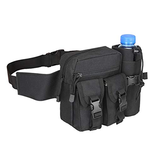Bolsa Cinturón Táctica para Senderismo Resistente y Dura Mochila Militar Molle Riñonera para Hombre Campamentos Ciclismo Viene con Bolsilla de Botella de Agua