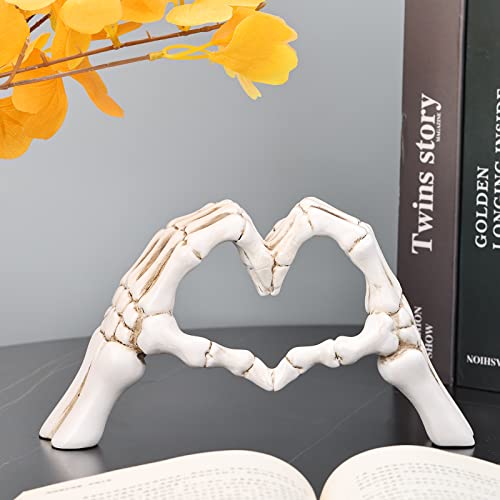 Estatua de Mano Blanca con Gestos en Forma de Corazón de Resina miniatura 5